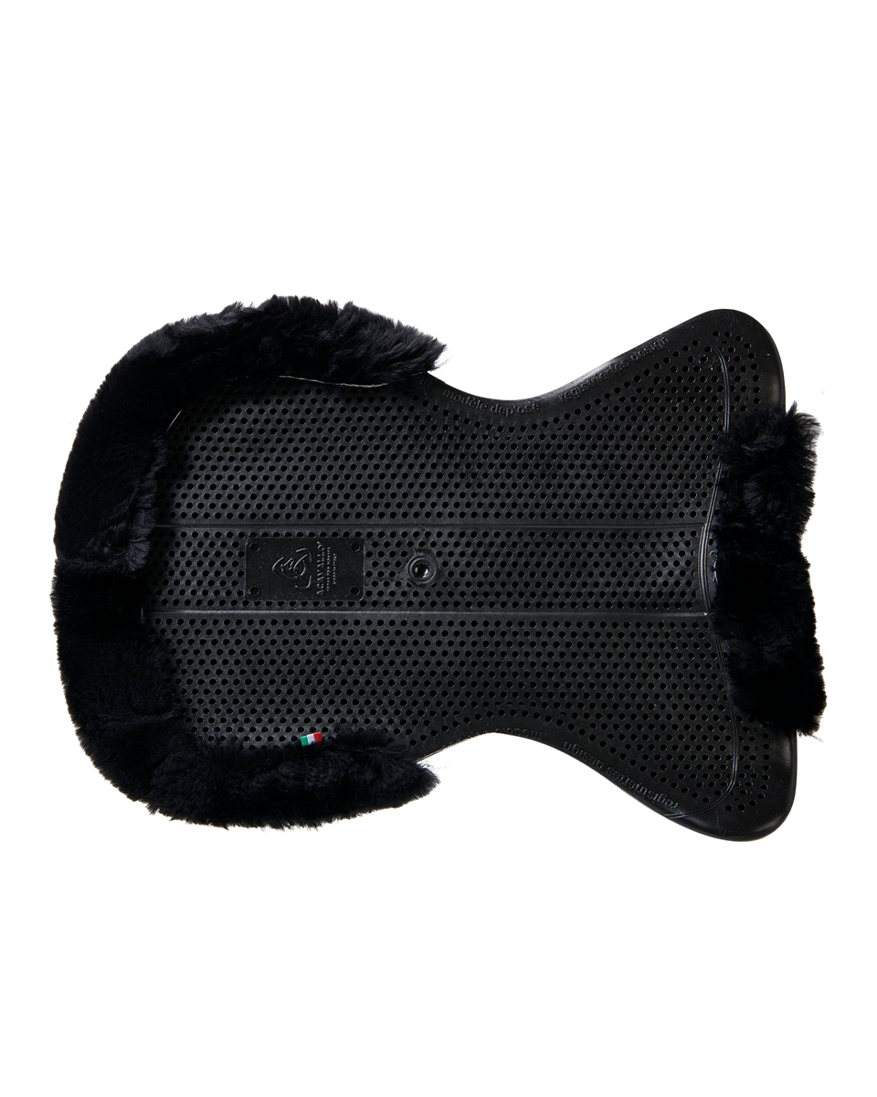 Acavallo | Classic Gel Pad Dri-Lex  mit Schaffell Schwarz | Gel Schwarz | M